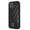 Guess V Quilted - pouzdro pro iPhone 12 / iPhone 12 Pro (černé)