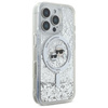 Karl Lagerfeld Liquid Glitter Karl & Choupette Head MagSafe - Etui iPhone 16 Pro Max (przezroczysty)