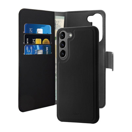 PURO Geldbörse abnehmbar - 2-in-1 Hülle für Samsung Galaxy S23+ (schwarz)