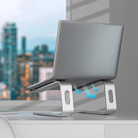 Crong AluBench - Ergonomic aluminum laptop stand (silver)