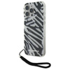 Karl Lagerfeld IML Zebra Pattern & Cord - pouzdro pro iPhone 16 Pro Max (černé)