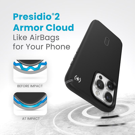Speck Presidio2 Pro ClickLock & MagSafe - pouzdro pro iPhone 15 Pro Max (černé / břidlicově šedé / bílé)