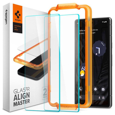 Spigen Alm Glass FC 2-Pack - Szkło hartowane do Google Pixel 7A (Przezroczysty)