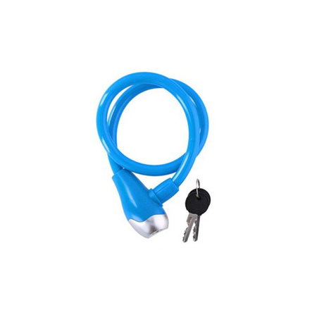 Dunlop - Keyed spiral bike lock 65 cm (Blue)