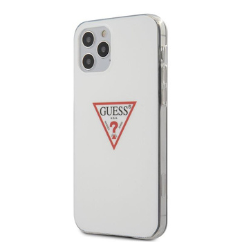 Guess Logo Triangle - Coque iPhone 12 / iPhone 12 Pro (blanc)