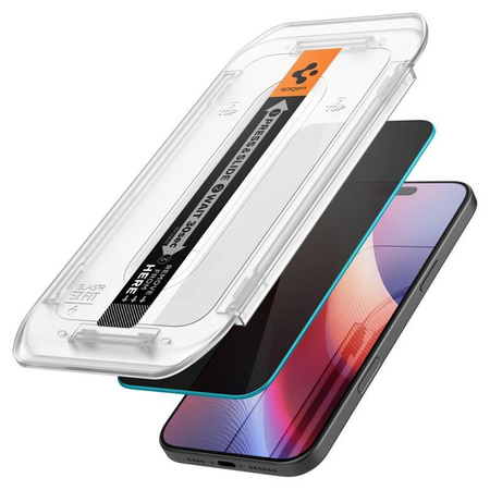 Spigen GLAS.TR EZ FIT Privacy 2-Pack - Verre trempé avec filtre de confidentialité pour iPhone 16 Pro 2 pcs