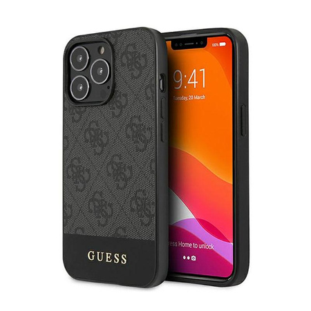 Guess 4G Bottom Stripe Collection - iPhone 13 Pro tok (szürke)