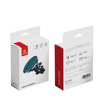 Crong Carclip Magnetic - Support magnétique MagSafe pour voiture (noir)
