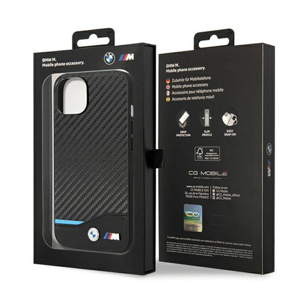 BMW Leather Carbon Blue Line - iPhone 13 Case (Black)