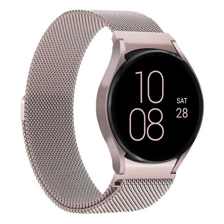 Magnetický řemínek PURO Milanese - řemínek z nerezové oceli pro Samsung Galaxy Watch 5 / Watch 5 Pro / Watch 4 / Watch 4 Classic (růžové zlato)