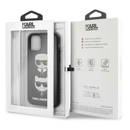 Karl Lagerfeld Embossed Case Karl & Choupette - iPhone 11 Pro Case (Black)