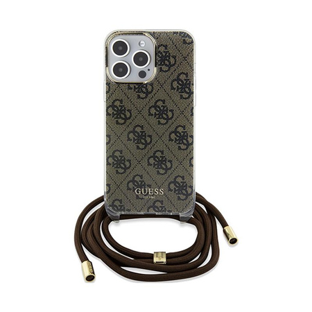 Guess Crossbody Cord 4G Print - iPhone 15 Pro Case (brown)