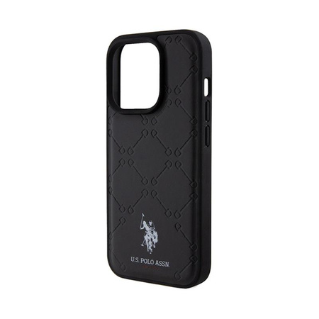 US Polo Assn Yoke Pattern - Coque pour iPhone 15 Pro (noir)