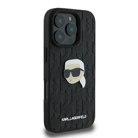 Karl Lagerfeld Monogram Karl Head Pin - pouzdro pro iPhone 16 Pro (černé)