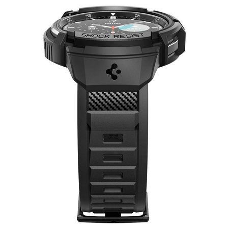 Spigen Rugged Armor Pro - Bracelet + étui pour Samsung Galaxy Watch 6 Classic 47 mm (Noir)