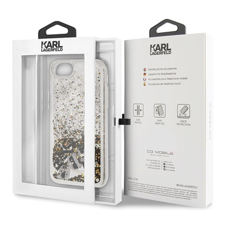 Karl Lagerfeld Glitter Liquid Floatting Charms - Coque iPhone SE 2020 / 8 / 7 (Floatting Charms)