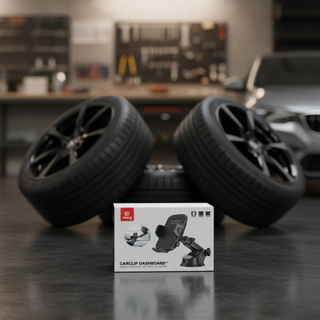 Supporto per auto Crong Carclip per cruscotto e parabrezza - Nero