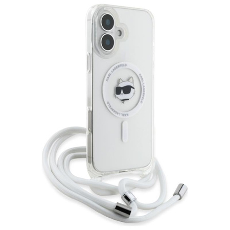 Karl Lagerfeld IML Choupette Head & Cord MagSafe - pouzdro pro iPhone 16 (průhledné)