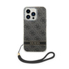 Guess 4G Print Cord - Tasche mit Lanyard iPhone 14 Pro (schwarz)