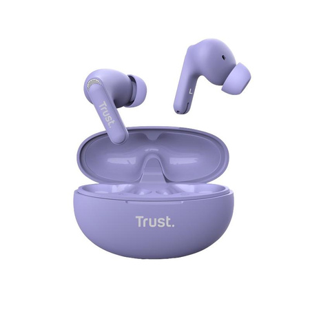 Trust Yavi - TWS wireless Bluetooth dock headphones with charging case & ENC (Purple)