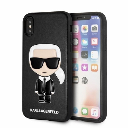 Karl Lagerfeld Iconic Karl Embossed - Coque pour iPhone Xs Max (Noir)