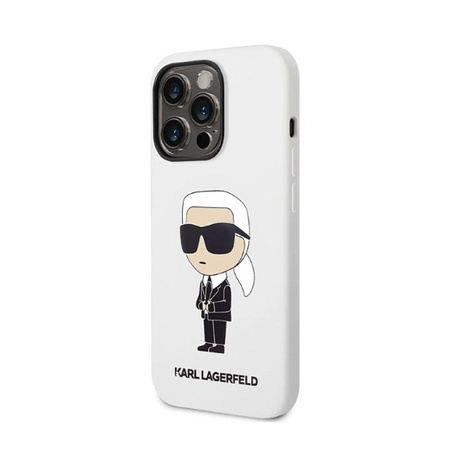 Karl Lagerfeld Silikon NFT Ikonik - Hülle für iPhone 14 Pro (Weiß)