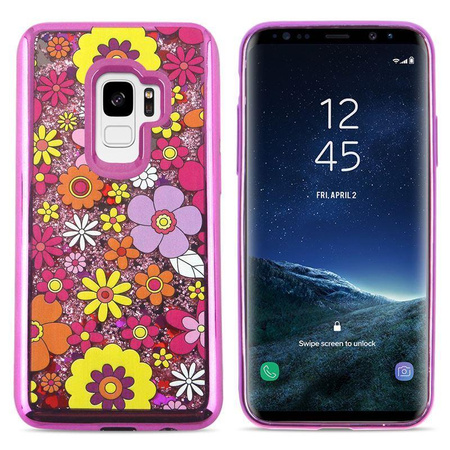 Zizo Liquid Glitter Star Case - Étui pour Samsung Galaxy S9 (Multiflowers)