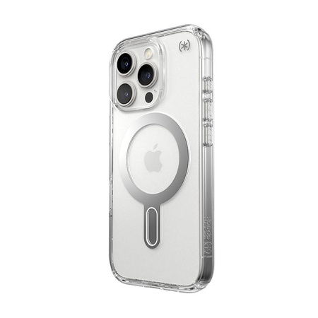 Speck Presidio Perfect-Clear ClickLock & MagSafe - iPhone 16 Pro Case (Clear / Chrome Finish / Serene Silver)