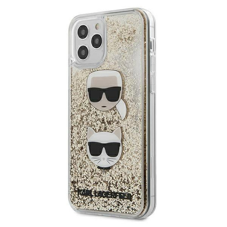 Karl Lagerfeld Liquid Glitter 2 Heads - iPhone 12 Pro Max Hülle (Gold)