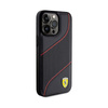 Ferrari perforált hullámok fém logó - iPhone 15 Pro Max tok (fekete)