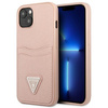 Guess Saffiano Double Card Triangle - iPhone 13 mini Tasche (rosa)