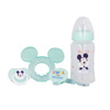 Mickey Mouse - Ensemble pour bébé (biberon avec tétine 240ml, tétine anatomique, sucette, porte-tétine) (Cool)