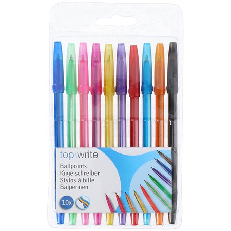 Topwrite - Ballpoint pen set of 10 colors