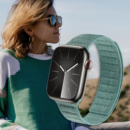Crong Melange - Magnetický řemínek pro Apple Watch 44/45/46/49 mm (tyrkysový melanž)