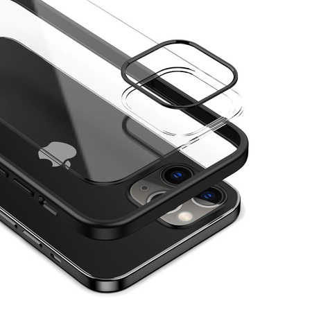 Crong Clear Cover - Coque pour iPhone 12 / iPhone 12 Pro (noir)