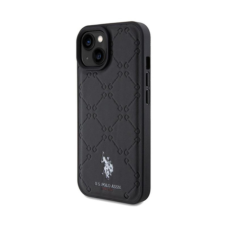 US Polo Assn Yoke Pattern - Coque pour iPhone 15 (noir)