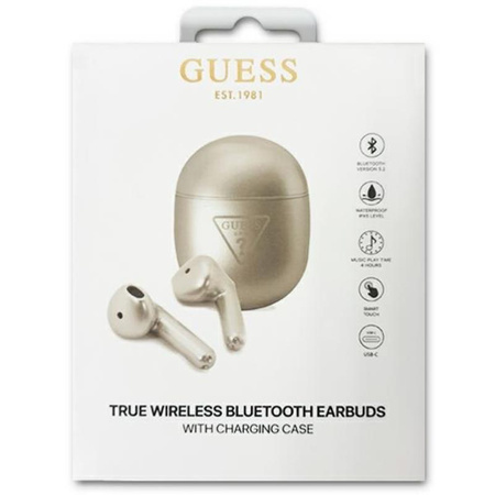 Guess Triangle Logo - TWS headphones + docking station (silver)