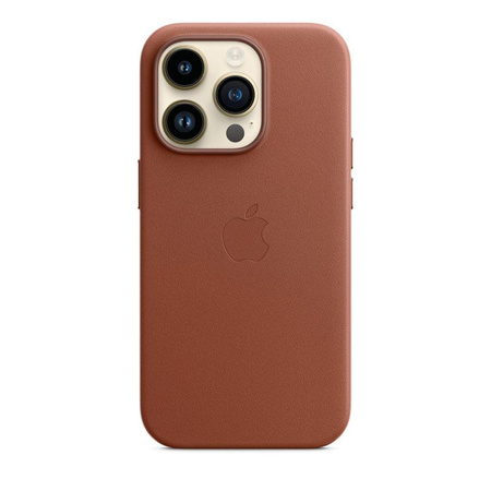 Apple Leather Case - Étui en cuir avec MagSafe pour iPhone 14 Pro (umbra)