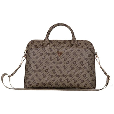 Guess 4G Zipper Pocket Triangle Logo - 15" Notebook Bag (brown)
