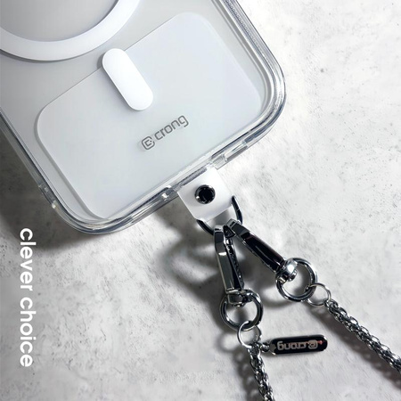 Crong Phone Crossbody - Šňůrka na zavěšení telefonu (Silver Link)