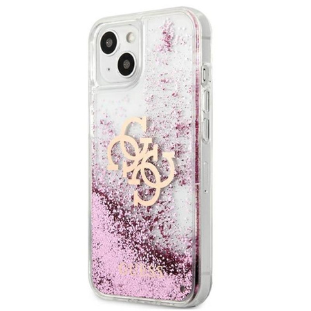 Guess Liquid Glitter 4G Big Logo - Coque pour iPhone 13 mini (rose)