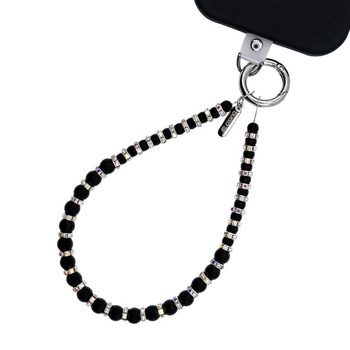 Crong Phone Charm Midnight Beads – stylowa zawieszka z czarnymi kamieniami i kryształami