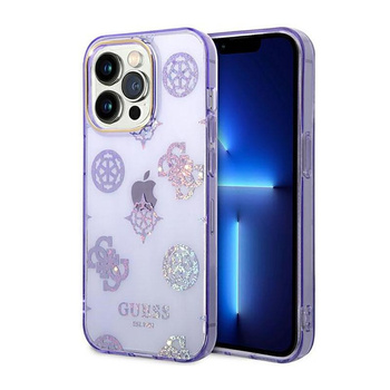 Guess Peony Glitter Case - Coque iPhone 14 Pro (Lilas)