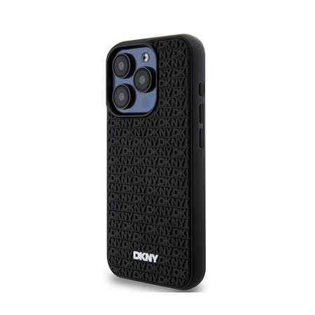 DKNY 3D Rubber Repeat Pattern - Pouzdro pro iPhone 15 Pro (Černá)