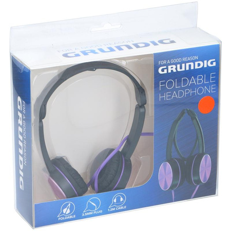 Grundig - Foldable in-ear headphones (purple)