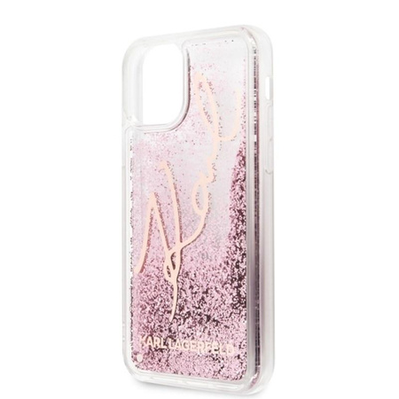 Karl Lagerfeld Signature Glitter Case - Coque iPhone 11 (Rose Gold)