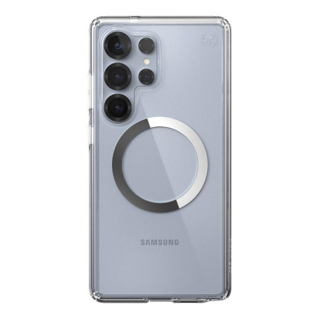 Speck Presidio Perfect-Clear Magnet - Samsung Galaxy S25 Ultra MagSafe Case (Klar / Chrom-Finish / Serene Silber)