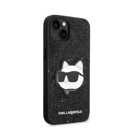 Karl Lagerfeld NFT Glitter Choupette Patch - iPhone 14 Plus Tasche (schwarz)