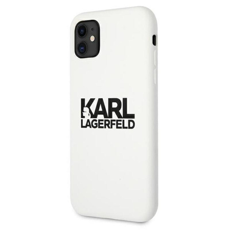 Karl Lagerfeld Silicone Stack Logo - pouzdro pro iPhone 11 (bílé)