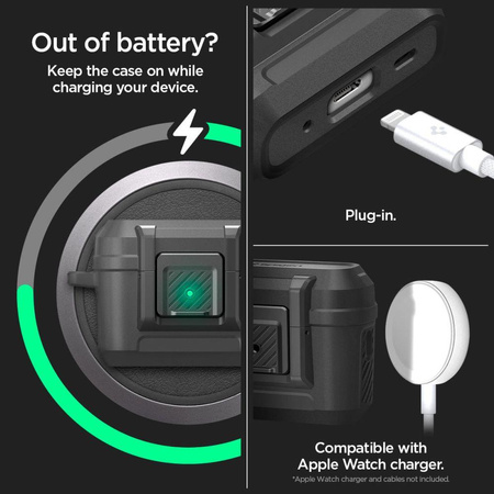 Spigen Lock Fit - Gepanzerte Hülle für Apple Airpods Pro 1 / 2 (Schwarz)